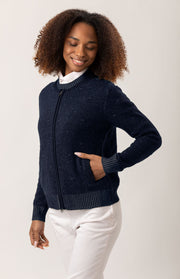 Bomber in cashmere a pois