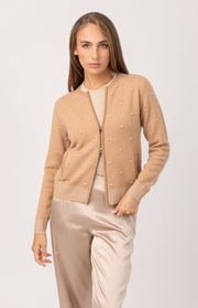 Bomber in cashmere a pois