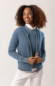 Bomber in cashmere a pois