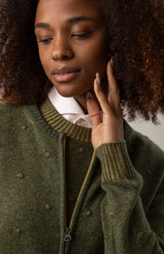 Bomber in cashmere a pois