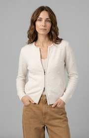 Bomber in cashmere a pois