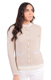 Giacca cardigan a contrasto