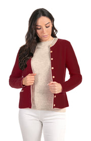 Giacca cardigan a contrasto