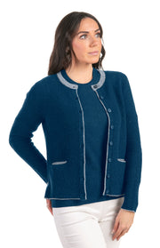 Giacca cardigan a contrasto