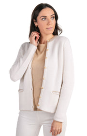 Giacca cardigan a contrasto