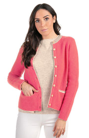 Giacca cardigan a contrasto