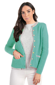 Giacca cardigan a contrasto