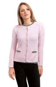 Giacca cardigan a contrasto