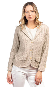 Giacca in cashmere a trecce