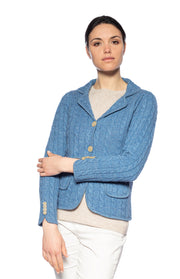 Giacca in cashmere a trecce