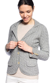 Giacca in cashmere a trecce