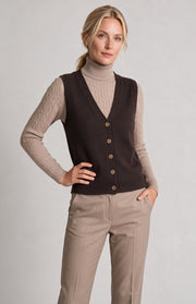 Gilet in cashmere con bottoni