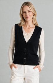 Gilet in cashmere con bottoni
