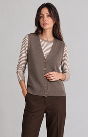 Gilet in cashmere con bottoni