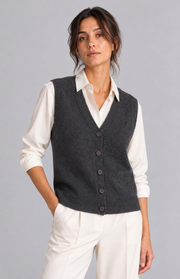 Gilet in cashmere con bottoni