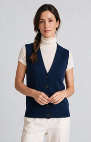 Gilet in cashmere con bottoni
