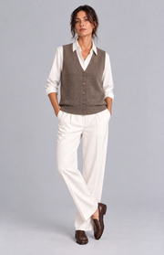 Gilet in cashmere con bottoni