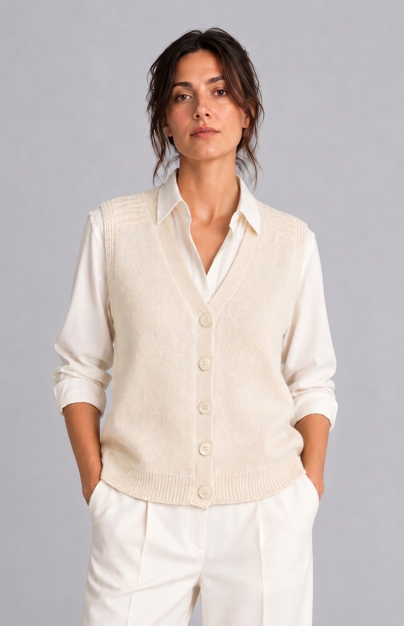Gilet in cashmere con bottoni