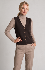 Gilet in cashmere con bottoni