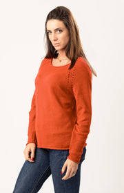 Maglia traforata cotone e cashmere