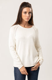 Maglia traforata cotone e cashmere