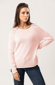 Maglia traforata cotone e cashmere