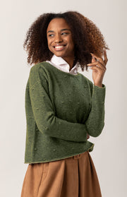 Maglione a barchetta a pois