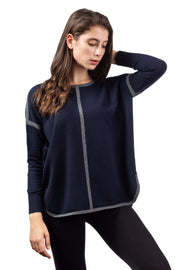 Maglione oversize a contrasto