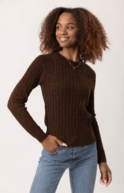 Maglione girocollo a trecce