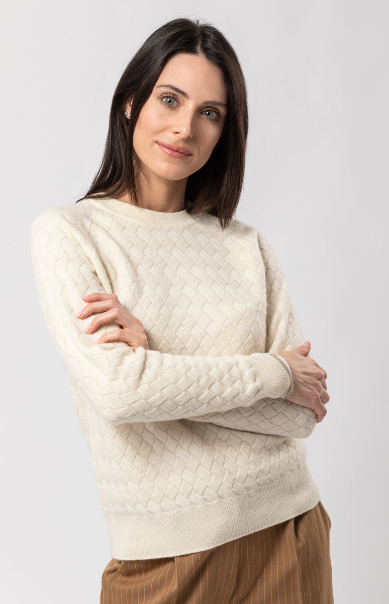 Maglione intrecciato in cashmere