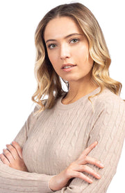 Maglione girocollo a trecce