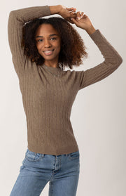 Maglione girocollo a trecce