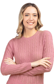 Maglione girocollo a trecce
