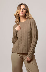 Maglione a trecce grosse