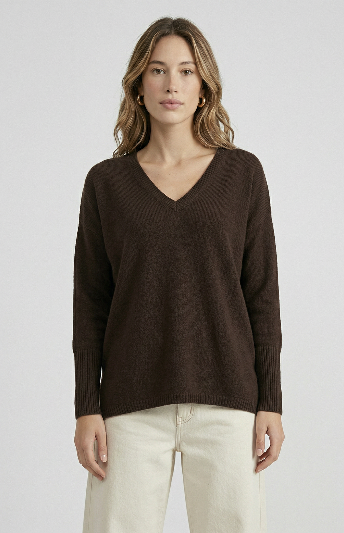 Maglione oversize scollo a V