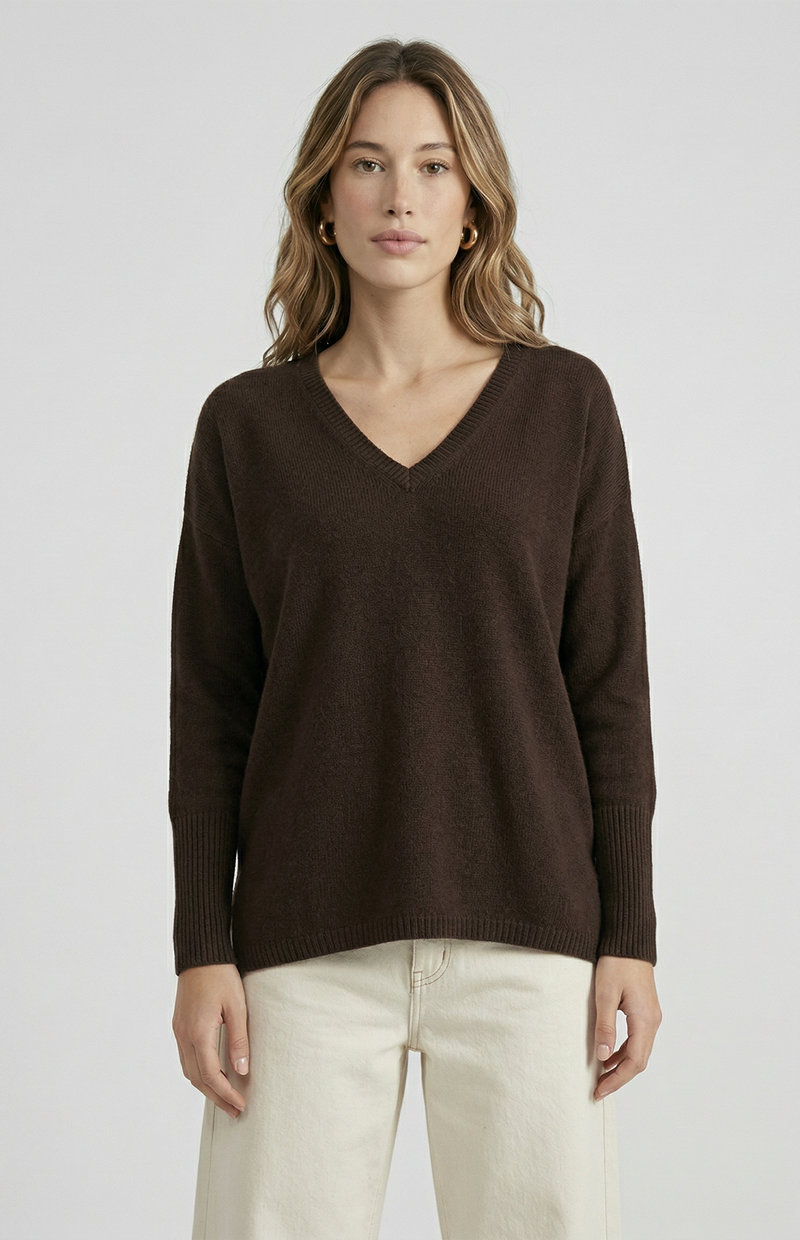 Maglione oversize scollo a V