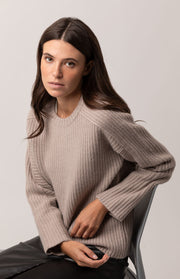 Maglione a coste in cashmere