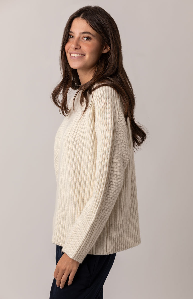 Maglione a coste in cashmere