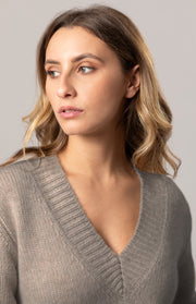 Maglione grosso scollo a V
