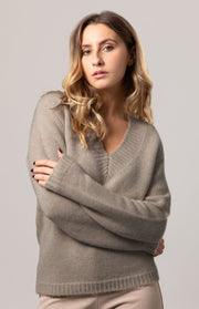 Maglione grosso scollo a V
