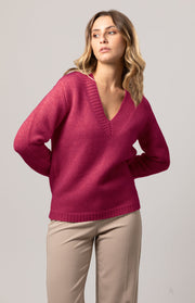 Maglione grosso scollo a V