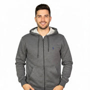 Felpa con Zip Grigio Antracite
