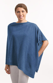 Poncho in cashmere tinta unita