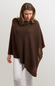 Poncho in cashmere tinta unita