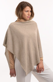Poncho in cashmere tinta unita