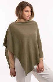 Poncho in cashmere tinta unita