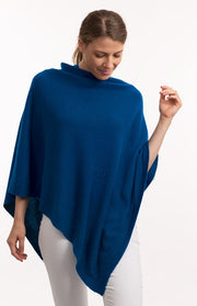 Poncho in cashmere tinta unita