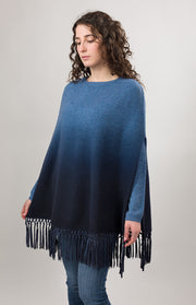 Poncho sfumato in cashmere