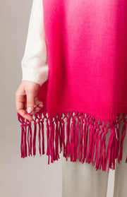 Poncho sfumato in cashmere