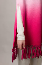 Poncho sfumato in cashmere